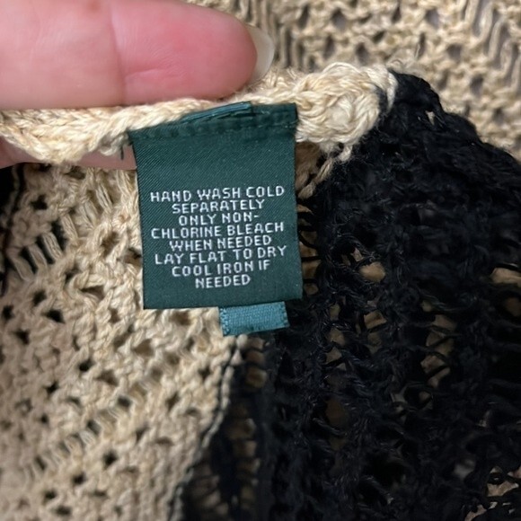 LRL Lauren Jeans Co. Ralph Lauren Loose knit Open Front Cardigan Size Medium - Picture 4 of 8